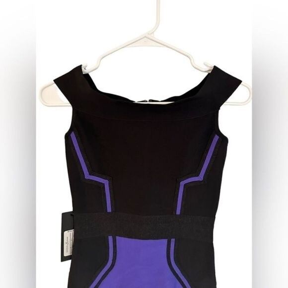 Guess by Marciano Bandage off shoulder Dress XS NWT black and purple mini - Picture 6 of 12